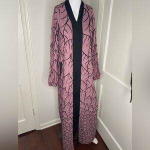 Pink and Black Long Dress/Robe kaftan Kimono